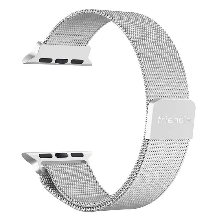 Stainless Steel Link Woven Mesh Infinite Loop Band - The Melbourne in Stainless Steel - Compatible with Apple Watch Size 38mm to 41mm