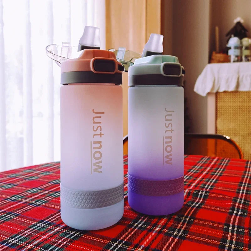 600ml Water Bottles Fashion Water Bottle with Straw BPA Free Portable Outdoor Sport Cute Drinking Plastic Bottles Eco-Friendly