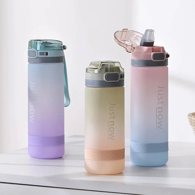 600ml Water Bottles Fashion Water Bottle with Straw BPA Free Portable Outdoor Sport Cute Drinking Plastic Bottles Eco-Friendly